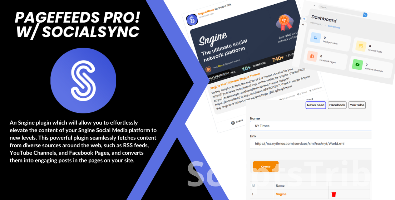 PageFeeds Pro with SocialSync for Sngine